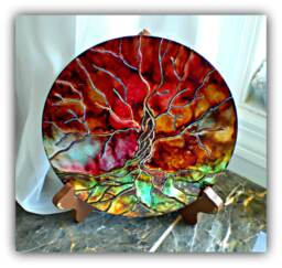 Hand Painted Tree Of Life Metal Wall Art Home Decor Gift - thumbnail 1