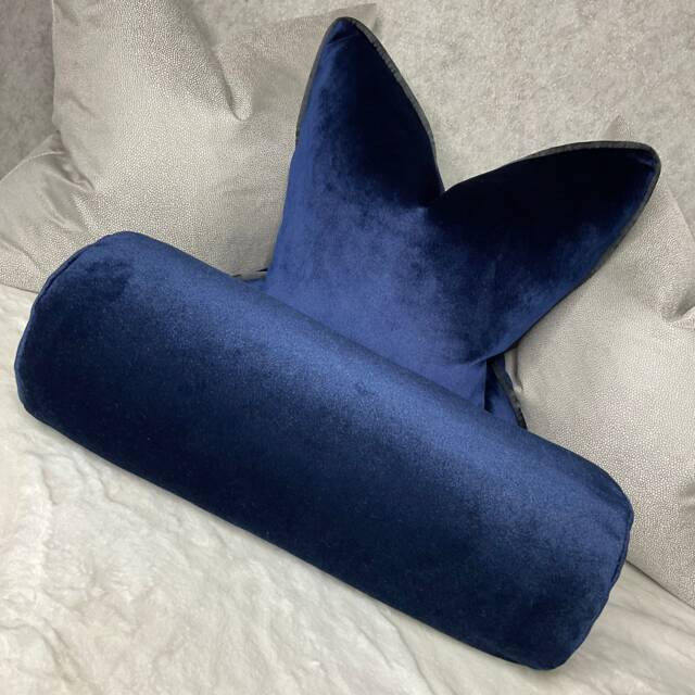 "Modern Bolster, Navy Cushion 16"" X 6" - image 1