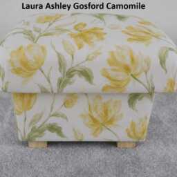 Laura Ashley Fabric Storage Footstool Handcrafted Pouffe Awning Stripe Belvedere Josette Corby Check - thumbnail 2