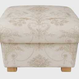 Laura Ashley Fabric Storage Footstool Handcrafted Pouffe Awning Stripe Belvedere Josette Corby Check - thumbnail 4