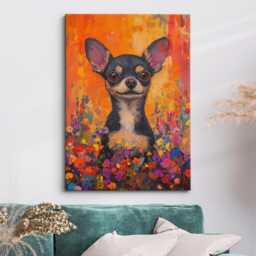Chihuahua Dog Abstract Oil Painting Framed Canvas & Print Large Sizes Wall Art Poster Pet Home Decor Interior Lover Gift Idea - thumbnail 1