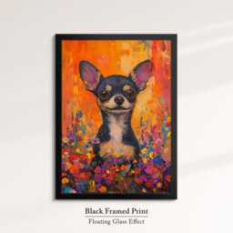 Chihuahua Dog Abstract Oil Painting Framed Canvas & Print Large Sizes Wall Art Poster Pet Home Decor Interior Lover Gift Idea - thumbnail 2