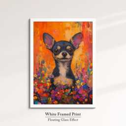 Chihuahua Dog Abstract Oil Painting Framed Canvas & Print Large Sizes Wall Art Poster Pet Home Decor Interior Lover Gift Idea - thumbnail 3