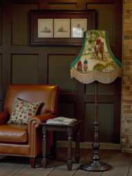 Fox Hunting Scene Lampshade Handmade UK Traditional Floor Lamp Shade