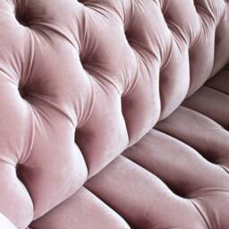 2 Seater Dusty Pink Velvet Fabric Chesterfield Sofa, British Handmade - thumbnail 4