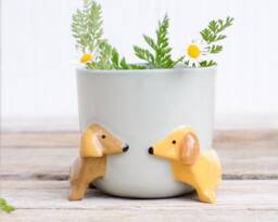 Dachshund Planter Succulent Plant Pot Cute Animal Flower Planter Flowerpot Lovely Little Dog Home Garden Decor Flower Pots Birthday Gift