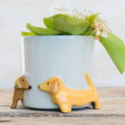 Dachshund Planter Succulent Plant Pot Cute Animal Flower Planter Flowerpot Lovely Little Dog Home Garden Decor Flower Pots Birthday Gift - thumbnail 3