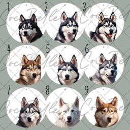 Personalised Husky Bauble, Digital Illustration Dog Real Glitter Name Wolf Christmas Pet Gift Ideas Lover Owner - thumbnail 2
