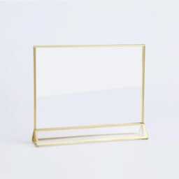 Gold Acrylic Table Frame Landscape 4x6 Or 5x7 - Wedding Numbers, Photo Display - thumbnail 2