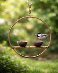 Rusty Metal Hanging Bird Feeder - thumbnail 1