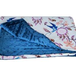 Custom Floral Cotton Minky Baby Blanket, Nursery Blanket - thumbnail 2