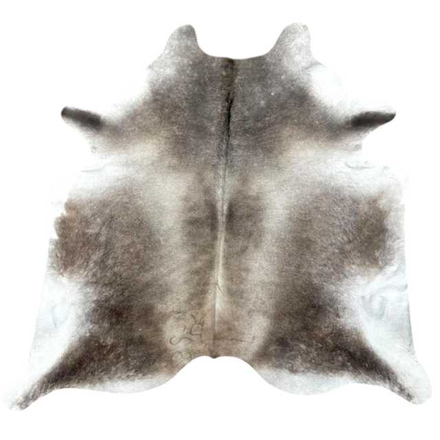 Large Genuine Cowhide Rug, Grey/ Taupe & White, Hair On Hide Sold As Seen - image 1