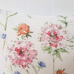 Laura Ashley Wild Meadow Cushion Floral Sienna Orange & Pinks Handmade With Zip Closure - thumbnail 2