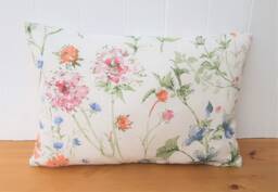 Laura Ashley Wild Meadow Cushion Floral Sienna Orange & Pinks Handmade With Zip Closure