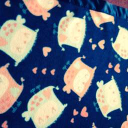 Blue Blanket With Owl Design/New Born Baby Gift/Baby Shower Gift/Nursery Throw/Baby Bedding/Valentine Gift/Polar Fleece & Satin Binding - thumbnail 2