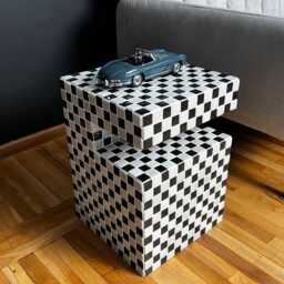 End Table. Bedside Coffee Chess Table For Home. Tiled - thumbnail 3