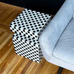 End Table. Bedside Coffee Chess Table For Home. Tiled - thumbnail 2