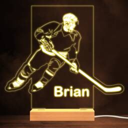 Ice Hockey Player Sports Fan Personalised Gift Warm White Lamp Night Light - Bedroom - thumbnail 1