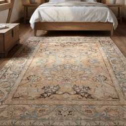 Yellow Beige Turkish Area Rug Vintage Style Washable Carpet Rustic Bedroom Boho Living Room With Many Size Options - thumbnail 1