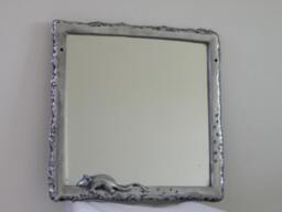 Cast Aluminum Mirror Frame With Mouse & Foot Prints - thumbnail 1