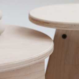Small Round Side Table ??32 cm, Mini Wooden Coffee Table, Mid Century Modern Plant Stand, Nightstand Alternative, Handmade - thumbnail 3