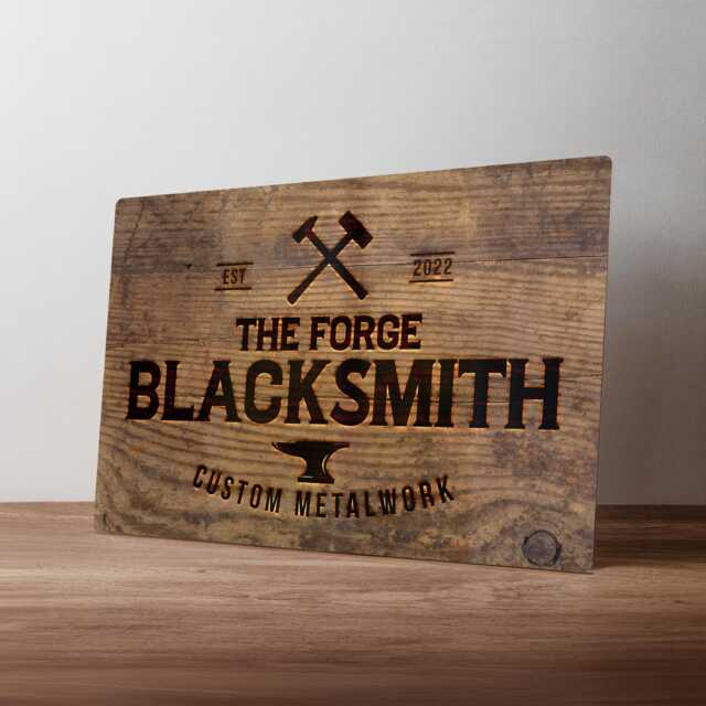 Personalised Blacksmith Workshop Sign - Custom Metal Forge Decor Metalwork Gift in A5, A4, A3 - image 1
