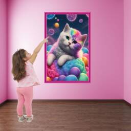 Kitten Cat Rainbow Wall Decal Sticker Mural Poster Print Art Home Decor Ks8 - thumbnail 1