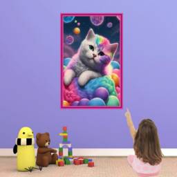 Kitten Cat Rainbow Wall Decal Sticker Mural Poster Print Art Home Decor Ks8 - thumbnail 3