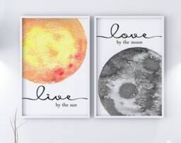 Sun & Moon Watercolor Art Prints, Inspirational Quotes - thumbnail 2