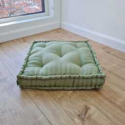 Hemp Linen Floor Cushion Fileld Organic Fiber in Natural Fabric/Floor Pillow Pillow Seat/Meditation Yoga - thumbnail 2