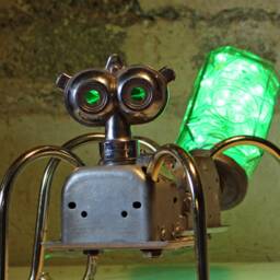 Drainbug - Found Object Robot Light Up Pet ~Assemblage - thumbnail 3