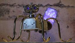 Drainbug - Found Object Robot Light Up Pet ~Assemblage - thumbnail 1