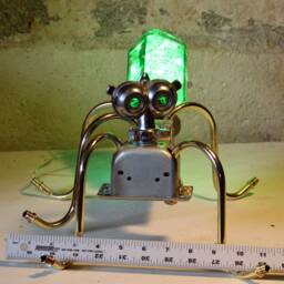 Drainbug - Found Object Robot Light Up Pet ~Assemblage - thumbnail 4