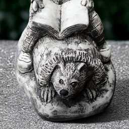 Concrete Reading Book Bear Statue Stone Teddy Figurine Outdoor With Hedgehog Cement Animal Decoration Teddy Lover Gift Yard Art - thumbnail 4