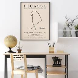 Picasso Exhibition Poster, Bird, Vintage Minimalist Art Print, Line Drawing, Bedroom Art, Gift Idea, A1/A2/3/A4 - thumbnail 3