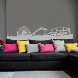 Santa Monica Pier Silhouette Wall Decal - Vinyl Art Stickers