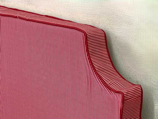 "Ticking Stripe Piping Headboard 3"" Thick - Dorm Room Size Twin/Twinxl 30""Hx40""W Full/Fullxl 30""Hx55" - image 1