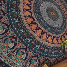 Indian-Hippie-Gypsy Bohemian-Psychedelic Cotton-Mandala Wall-Hanging-Tapestry-Multi-Color Large-Mandala Hippie-Tapestry - King(108x108 Inches - thumbnail 4