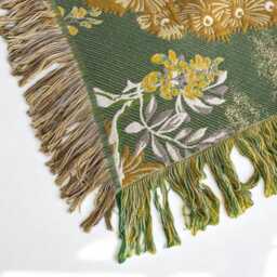 Botanical Cotton Throw Blanket Reversible Boho Bedspread - thumbnail 4