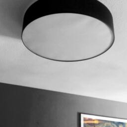Winnie - Minimalist Black Textile Lampshade Round Flush Mount Ceiling Light, Contemporary Decor - thumbnail 3