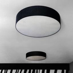 Winnie - Minimalist Black Textile Lampshade Round Flush Mount Ceiling Light, Contemporary Decor - thumbnail 2