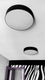 Winnie - Minimalist Black Textile Lampshade Round Flush Mount Ceiling Light, Contemporary Decor - thumbnail 1