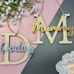 Nursery Name Sign Hanging Bedroom Door Kids Wall Decal Wood For Accessories Baby Plaque D??cor - thumbnail 3