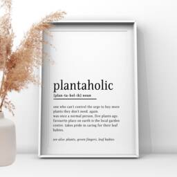 Plantaholic Dictionary Definition, Plant Print, Gift For Friend, Green Fingers, Gardening Gift, Home Decor, Shed Funny Idea - thumbnail 1