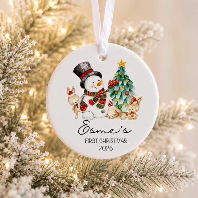 Personalised 1st Christmas Ornament, First Gifts, New Baby Keepsake, Xmas Tree Decoration, Bauble, UK - image 1
