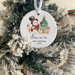 Personalised 1st Christmas Ornament, First Gifts, New Baby Keepsake, Xmas Tree Decoration, Bauble, UK - thumbnail 4