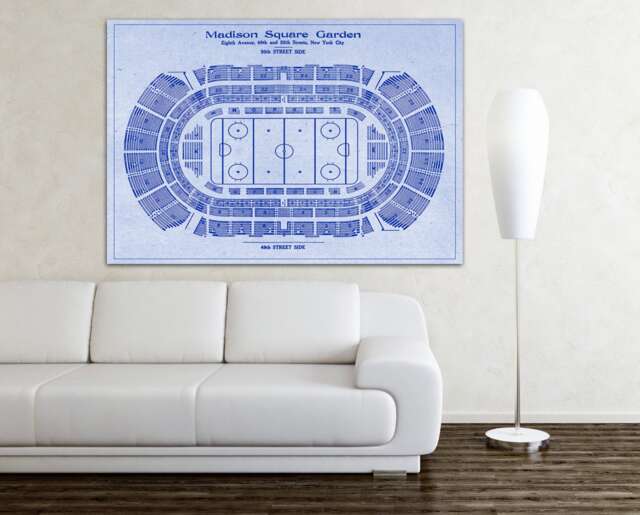 Vintage Madison Square Garden Seating Chart Print Sports Art - image 1