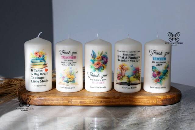 Thank You Teacher Candle , Thank Gift , Personalized Appreciation, Custom Thank You Candle, End Of Year - image 1