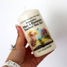 Thank You Teacher Candle , Thank Gift , Personalized Appreciation, Custom Thank You Candle, End Of Year - thumbnail 3