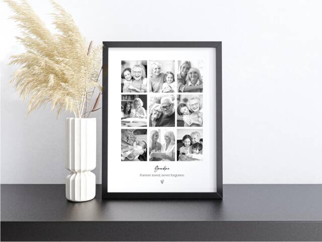 Sympathy Collage Print For Celebration Of Life, Personalised Bereavement Photo Frame, Memorial Loss A Loved One, in Loving Memory - image 1